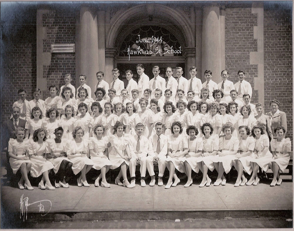 1944 Graduation
Second row, standing 10th from left (center of photo) -- Anna May Gainfort
Photo from Robin Liashek-Delaney
