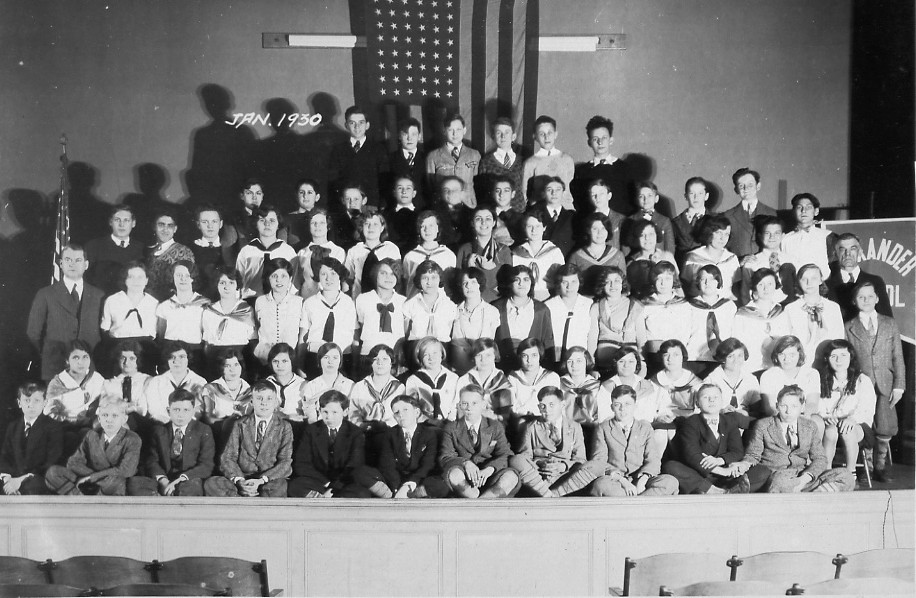 1930 January - 8th Grade
Center Row, Far Right - Orie Watson Flavelle, Principal
Photo from Joe Rickershauser
