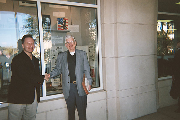 Seton Hall archivist Alan Delozier and Thomas C. Murray at the opening of the Essex Catholic 50th anniversary exhibit at Seton Hall's Walsh Library
Photo from Tom Murray
