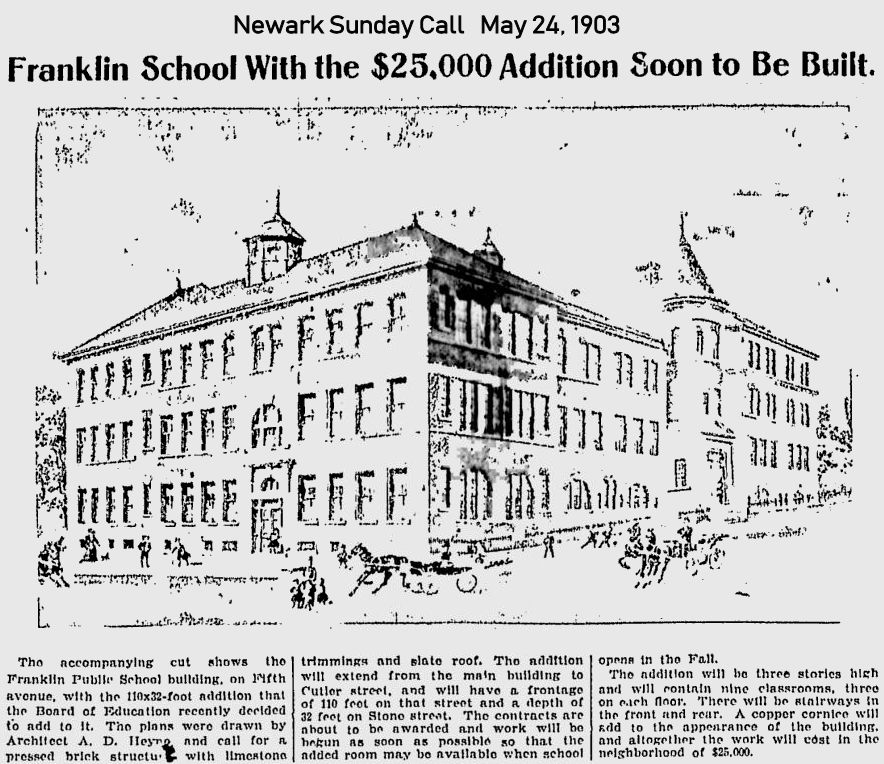 Franklin School with the $25,000 Addition Soon to be Built
May 24, 1903
