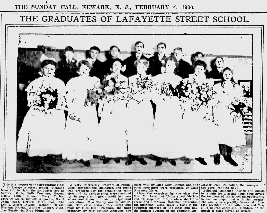 The Graduates of Lafayette Street School
February 4, 1906
