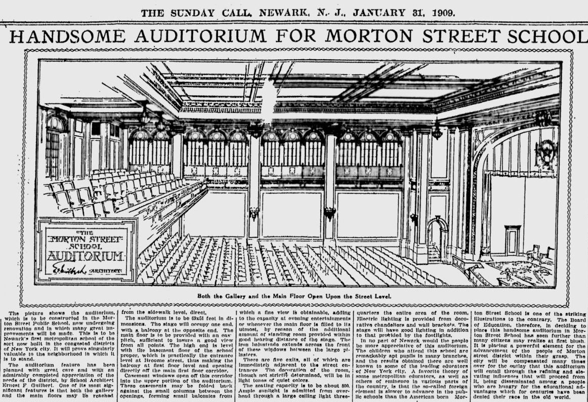 Handsome Auditorium for Morton Street School
January 31, 1909
