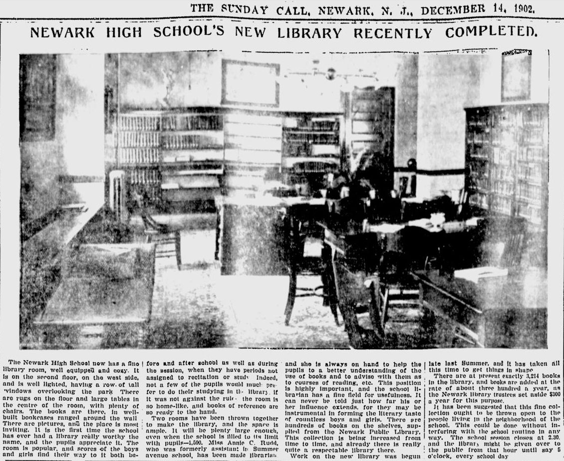 Newark High School's New Library Recently Completed
December 14, 1902
