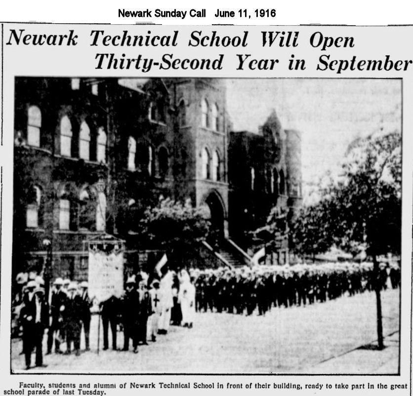 Newark Technical School Will Open Thirty-Second Year in September
1916
