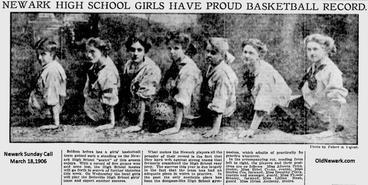 Newark High School Girls Have Proud Basketball Record
March 18, 1906
