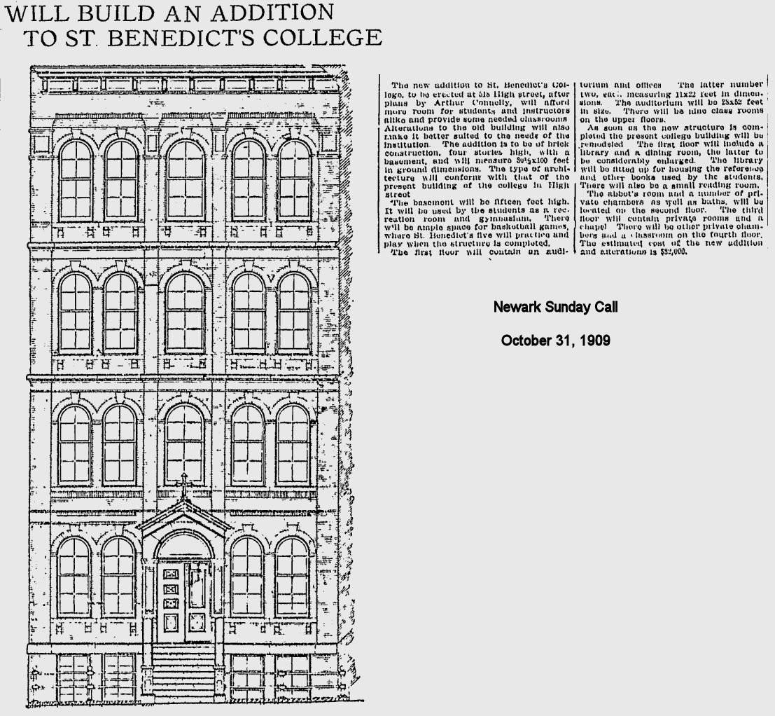 Will Build an Addition to St. Benedict's College
October 31, 1909
