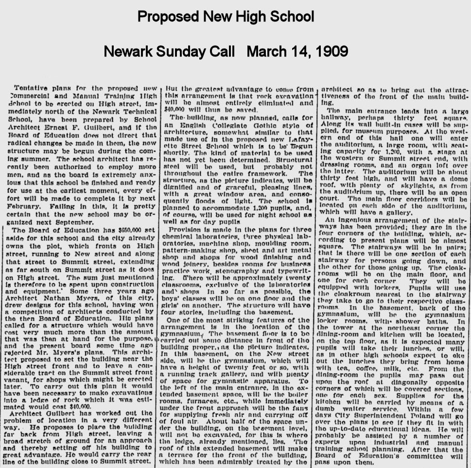 Proposed New High School
1909
