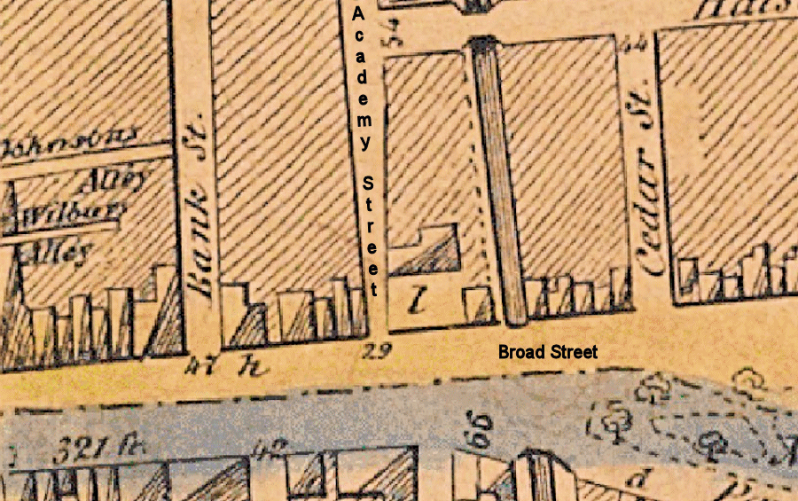1847 Map
Broad & Academy Streets
"l" on the map.
