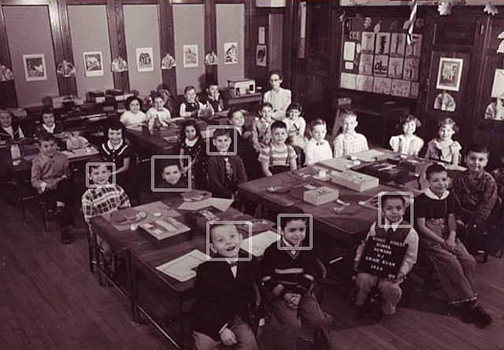 1954
Photo from Stephen Niforatos‎
My Ridge St Kindergarten class 1954. Miss Van Dyne teacher. I still see or am in touch with about half the class 65 years later.
